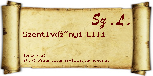 Szentiványi Lili névjegykártya
