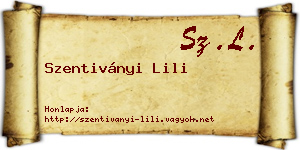 Szentiványi Lili névjegykártya