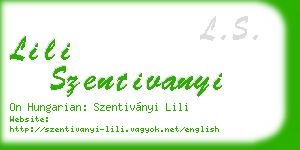 lili szentivanyi business card