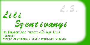 lili szentivanyi business card